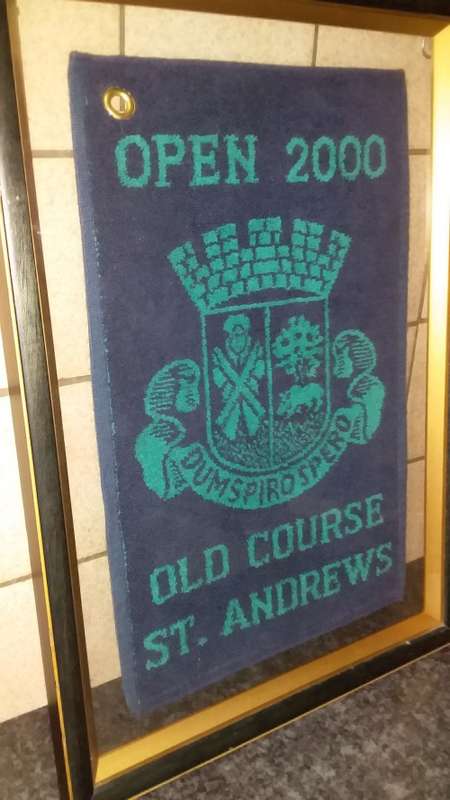 Framed Between Glass Old Course St Andrews Open 2000 Hand Towel