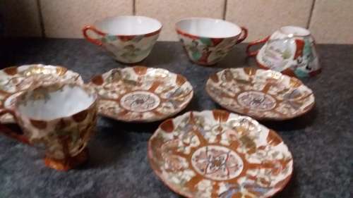 Old Chinese Saucers & Cup plus Three Different Cups