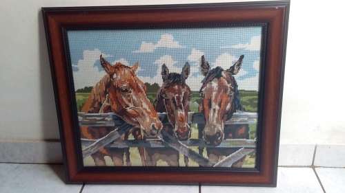 Delightful Horse Tapestry in Good Looking Frame & Glass