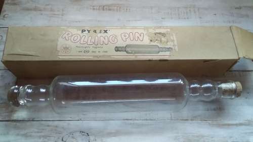 Vintage PYREX Glass Rolling Pin in Original Packaging