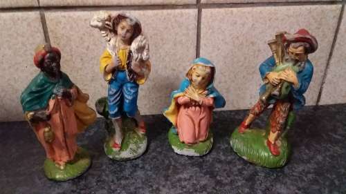 Four Old Distressed Figurines - Made in Italy