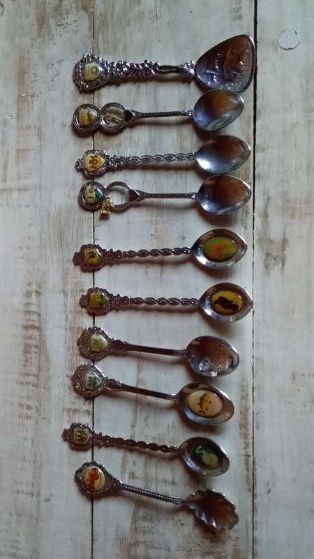 10 x SA Related Vintage Souvenir Spoons for One Bid