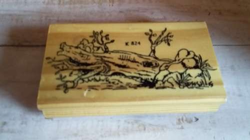 Wooden Block with Rubber Stamp