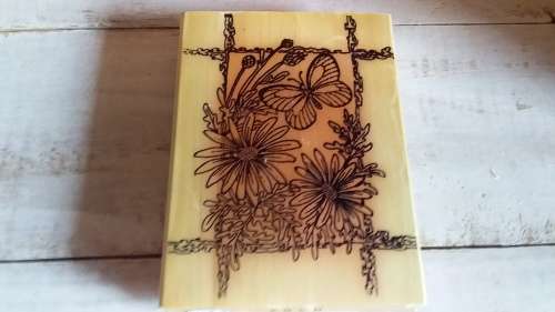 Wooden Block with Rubber Stamp