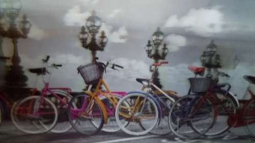3D Bicycles in Paris Wall Hanging