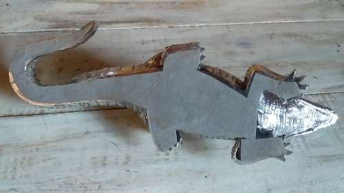 Metal Coated Cast Detailed Crocodile Ornament