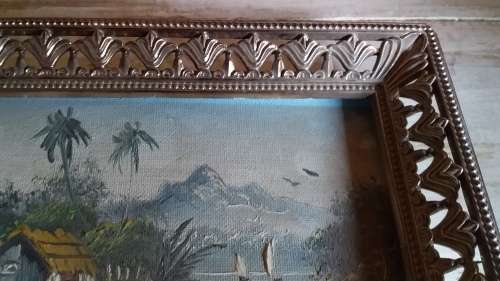 Oriental Painting in Ornate Light Frame