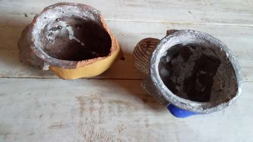 Pair of African Clay Masks
