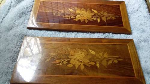 Set of Glazed Still Life Art Etching on wood Wall Hangings