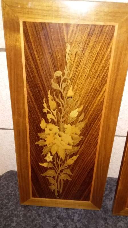 Set of Glazed Still Life Art Etching on wood Wall Hangings