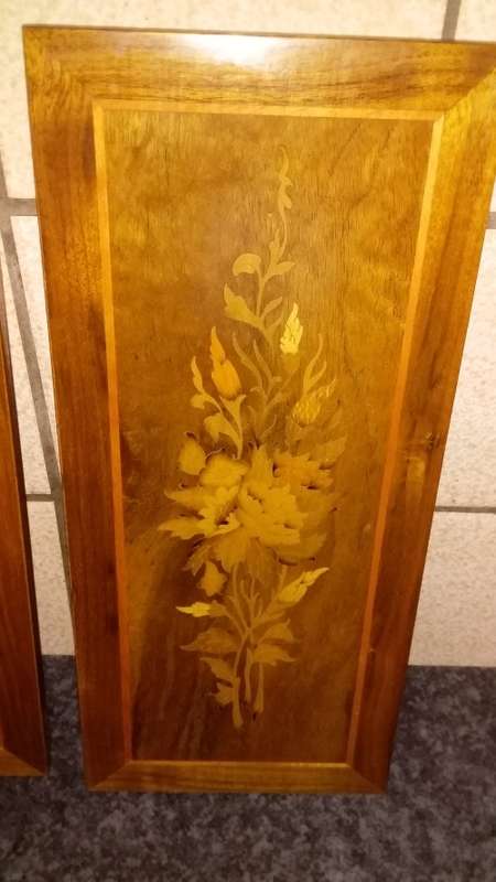 Set of Glazed Still Life Art Etching on wood Wall Hangings