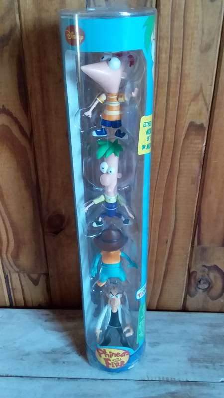 Phineas and Ferr Character Figurines in Tube