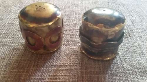 Artistic Small Mixed Metal Salt & Pepper Shakers