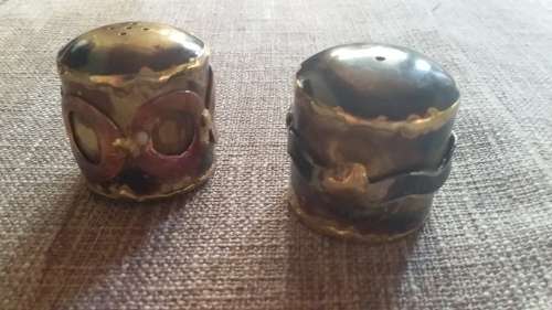 Artistic Small Mixed Metal Salt & Pepper Shakers