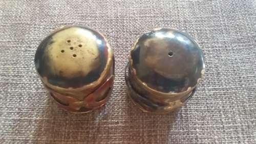 Artistic Small Mixed Metal Salt & Pepper Shakers