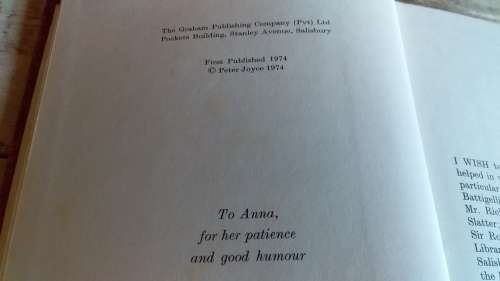 Anatomy of a Rebel - Smith of Rhodesia - a Biography by Peter Joyce First Published 1974