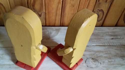 Pair of Aztec Design Wooden Fertility Gods Ornaments with Defects