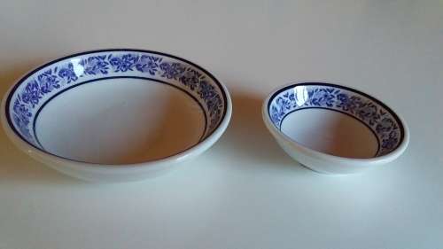 Two Small Blue & White Bowls - Royal Porcelain Kingdom of Thailand