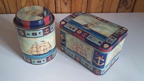 Pair of Nautical Theme Tins from England