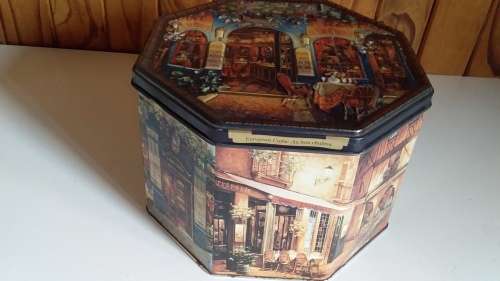 European Cafes Jacobsen`s Bakery Tin with Raised Detail