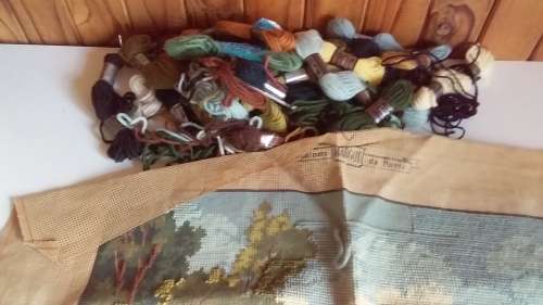 Semi Complete Tapestry with Some Wool Thread - AS IS