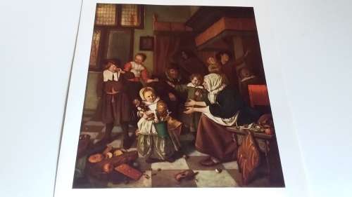 The Eve of St. Nicholas - Jan Steen (1626 - 1679) Plate