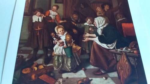 The Eve of St. Nicholas - Jan Steen (1626 - 1679) Plate