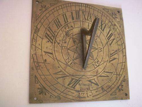 Sun Dial On Brass Plate - Nethafrin Dospan Dated 1713
