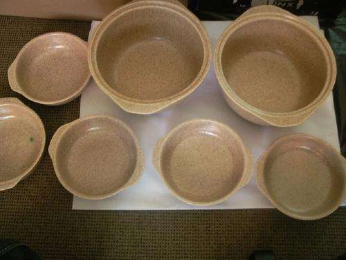 Seven Solid Beige Bowls (COLLECTION ONLY PRIMROSE JHB)