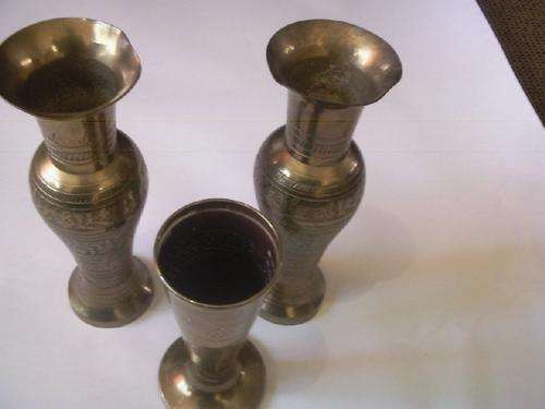 Three Decorative Brass Vases