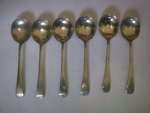 Six Sipelia Nickel Silver Sheffield England Desert Spoons