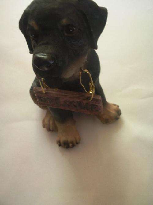 Little Rottweiler Dog Ornament with Welcome Sign