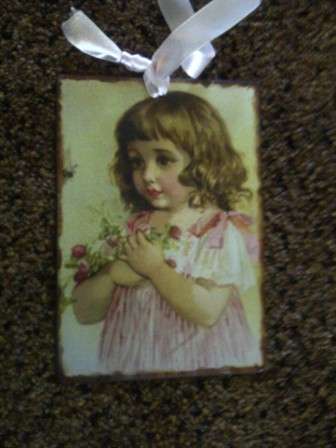 Victorian Art on Metal Plate # 2 - Size 13cm x 9cm