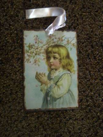 Victorian Art on Metal Plate # 3 - Size 13cm x 9cm