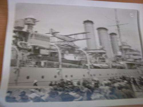 Genuine Photograph of War Ship with Aircraft on Board