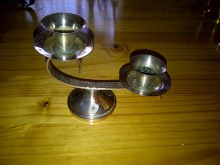 Stylish Metal Candle Holder - 18cm x 12cm