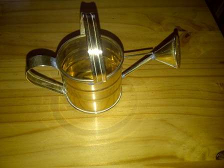 Small Brass Plated Watering Can - Made in India 15cm