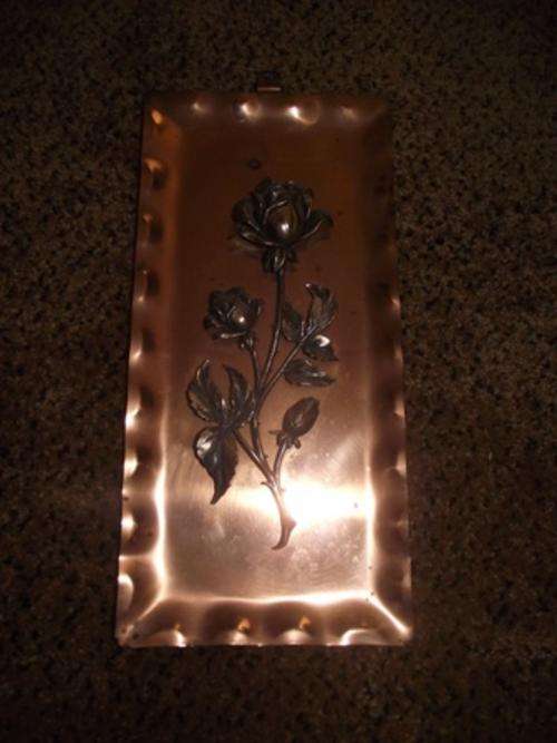 Copperware Plate with Flower Effect Design