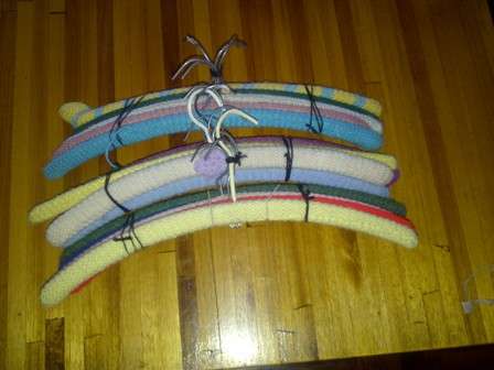 Fourteen Knitted Hangers for One Bid