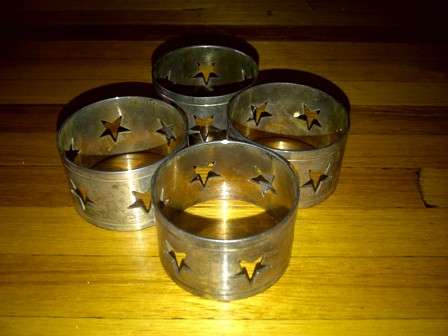 Four Metal Serviette Holders