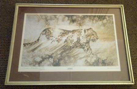 Signed & Numbered (204/750) Leopard Print in Frame & Glass