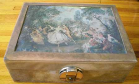 Art on Silk and Material Trinket Box