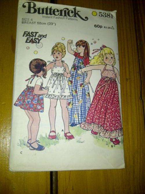 Vintage Butterick 5381 Pattern - Size 4 58cm Children's Dress