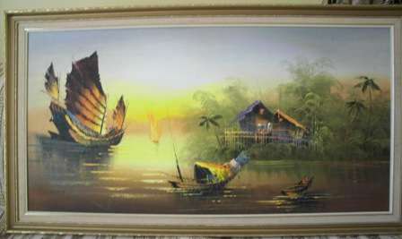 Large Original Oriental Oil Painting (Collection Only) 1.1 Meter x 600cm