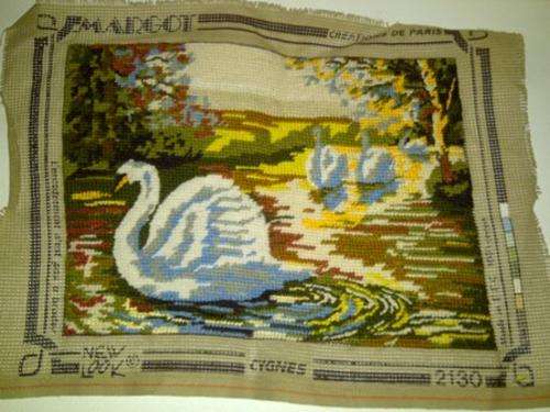 Unframed Finished Tapestry of Swans Scene (Postage R30)