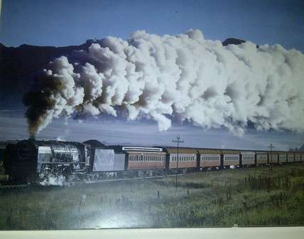 Large Photo of Steam Train & Coaches (Postage R60) Glass & Board Only - No Frame