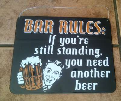 Light Metal Bar Rules Sign - 25cm x 20cm (Postage R40)