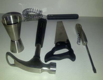 Five Stainless Steel Bar Items