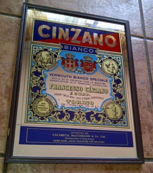 Cinzano Bar Mirror in Frame