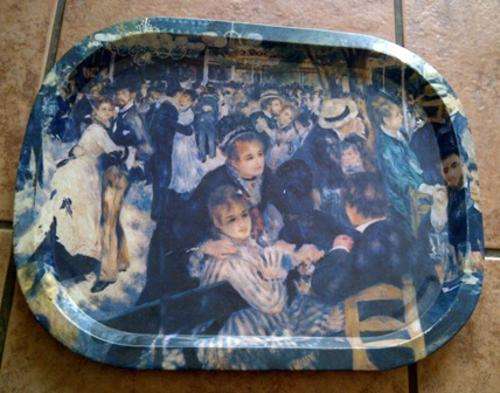 Vintage Metal Tray Depicting Famous Work of Art